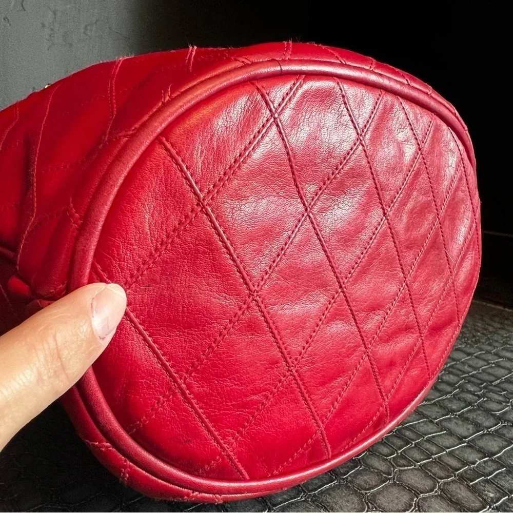 Chanel bicolore vintage lambskin chain shoulder bag. RARE - Picture 9 of 17